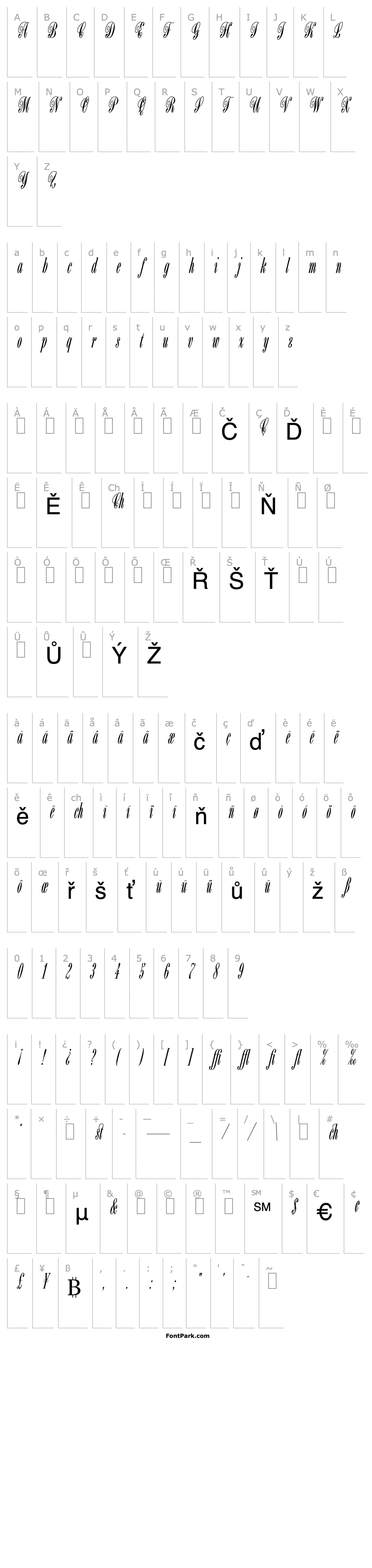 Overview Bordeaux Script LET Plain: