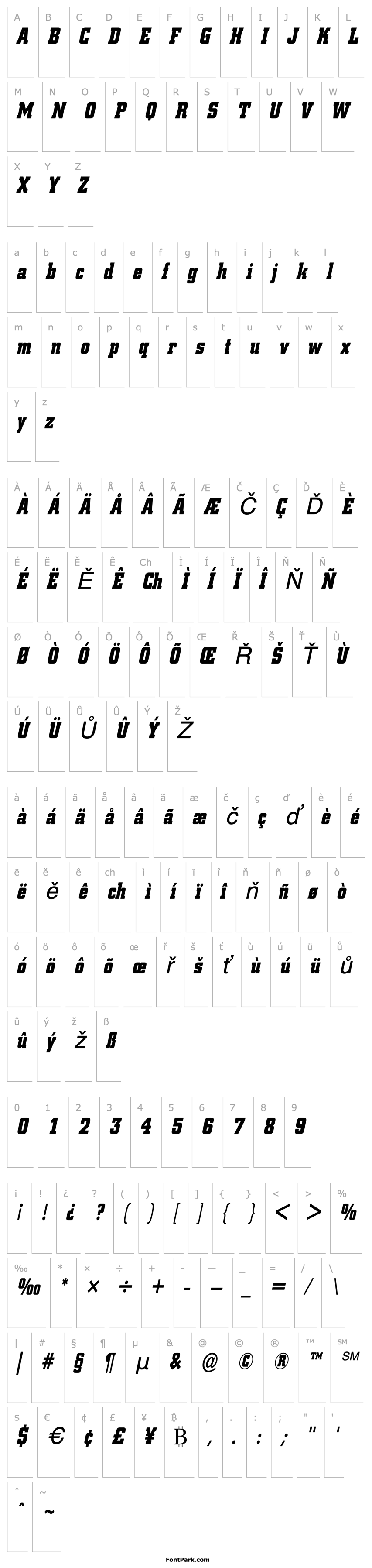 Přehled Borghs-Condensed Italic