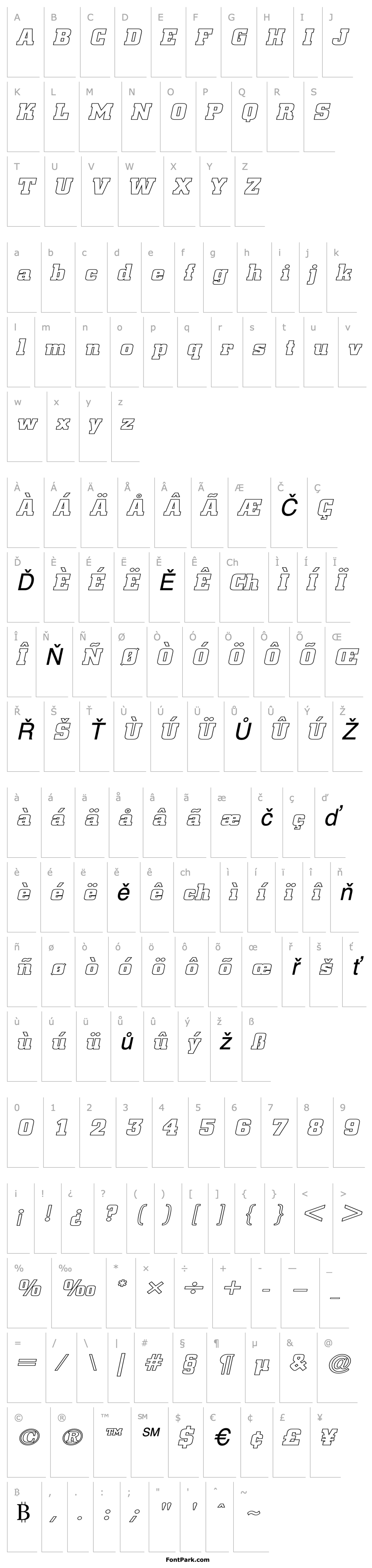 Přehled Borghs-Hollow-Extended Italic