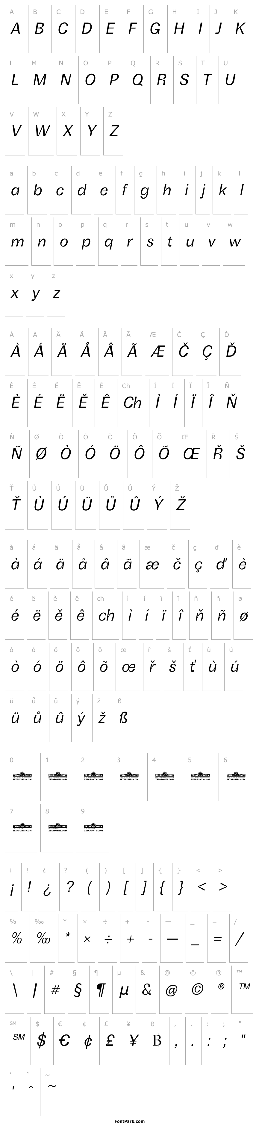 Overview Boring Sans B Trial Italic