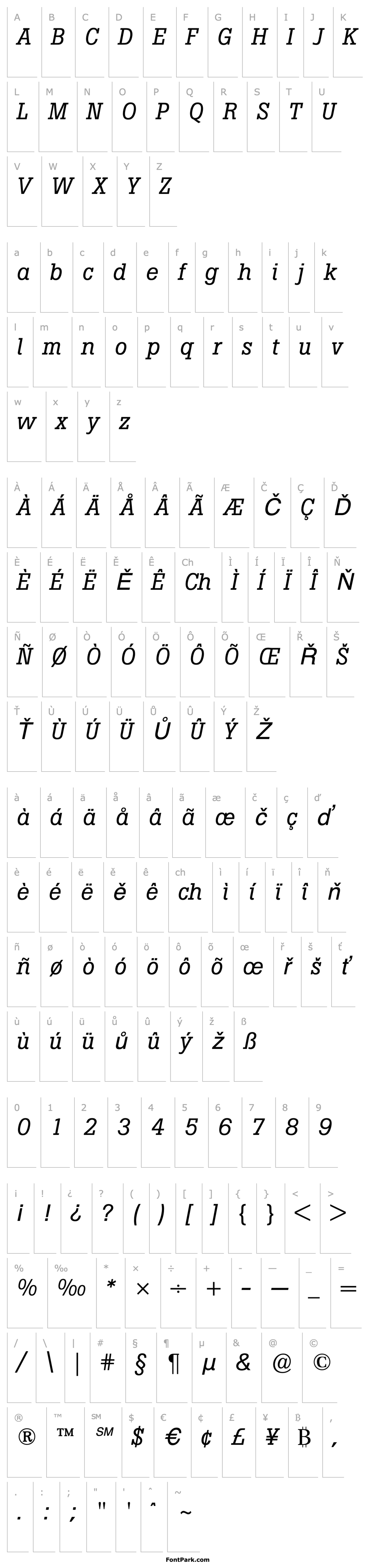 Overview Boton Italic