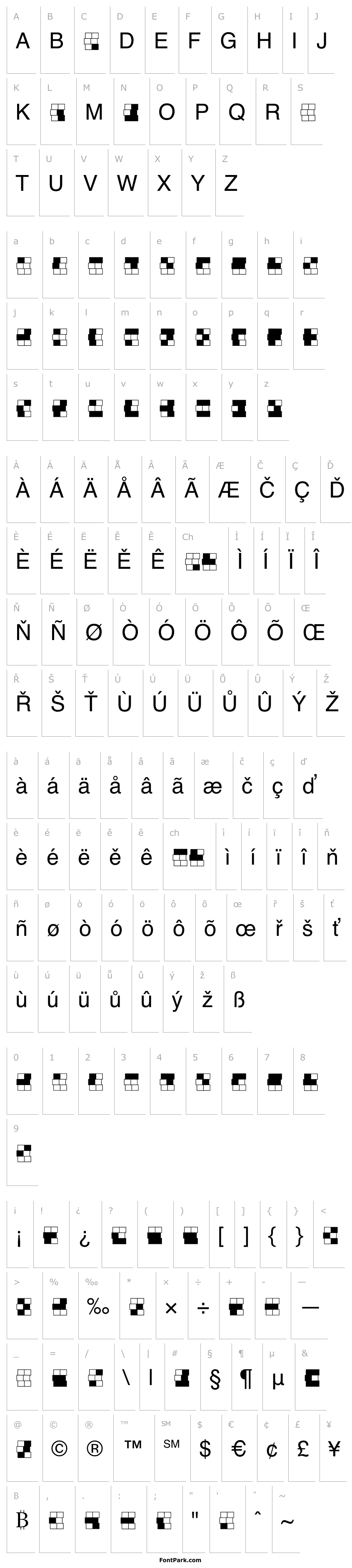 Přehled Braille_grid Regular