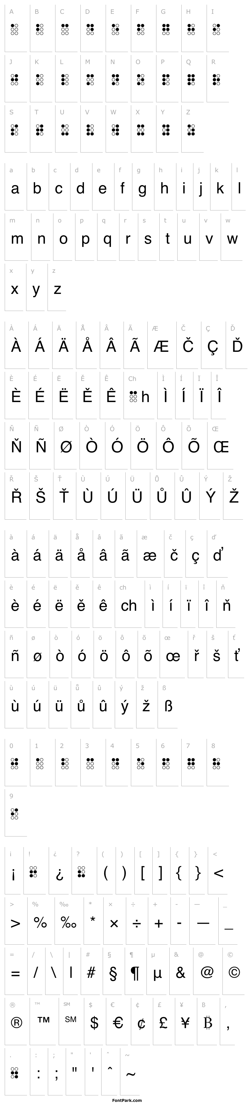 Přehled Braillefont Regular