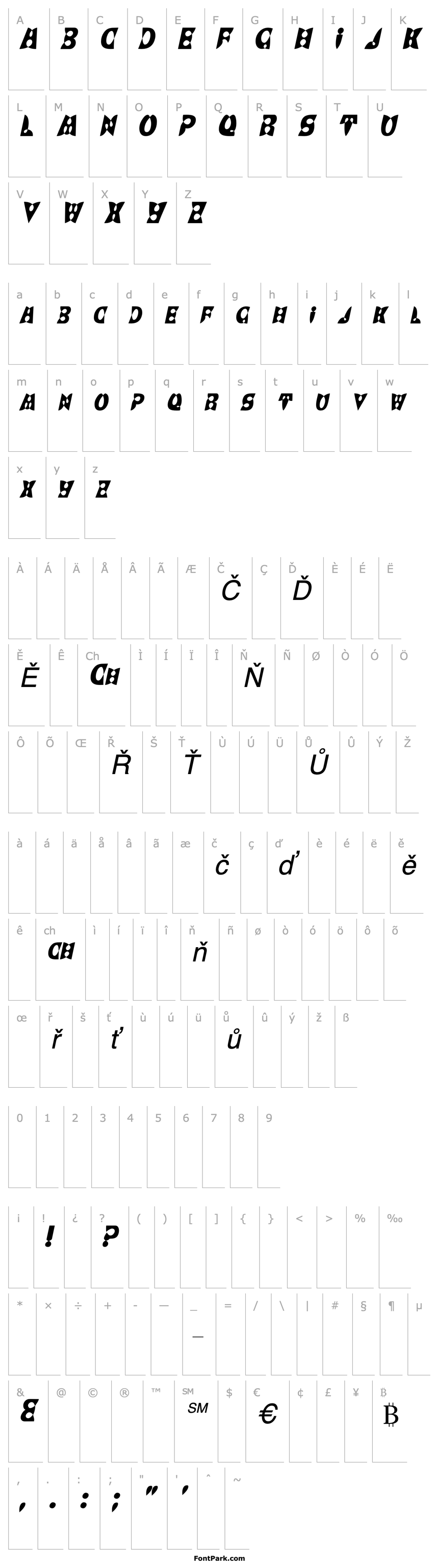 Přehled BrashDisplayCaps Italic