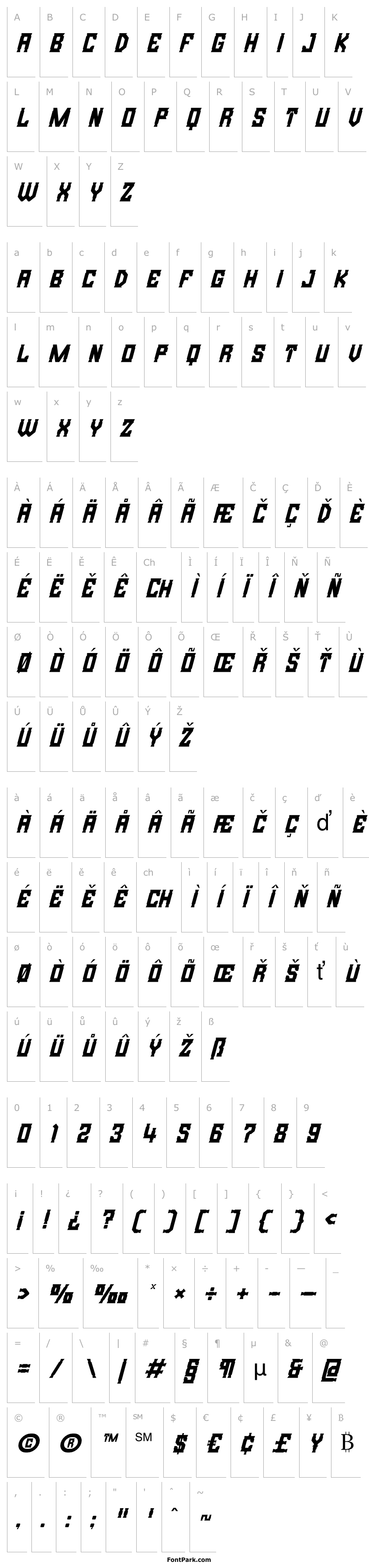 Přehled Bristle Creek Italic