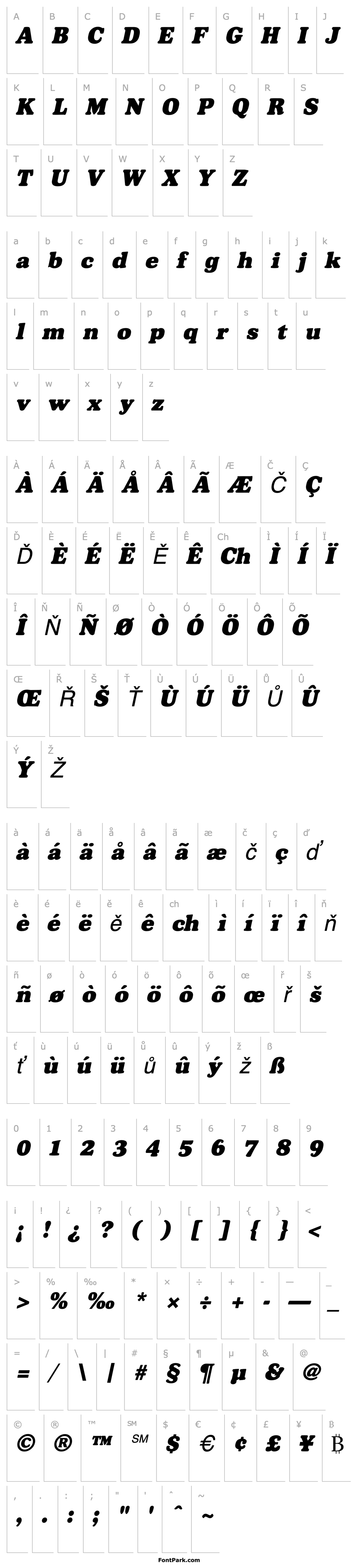 Přehled Broadside  Italic