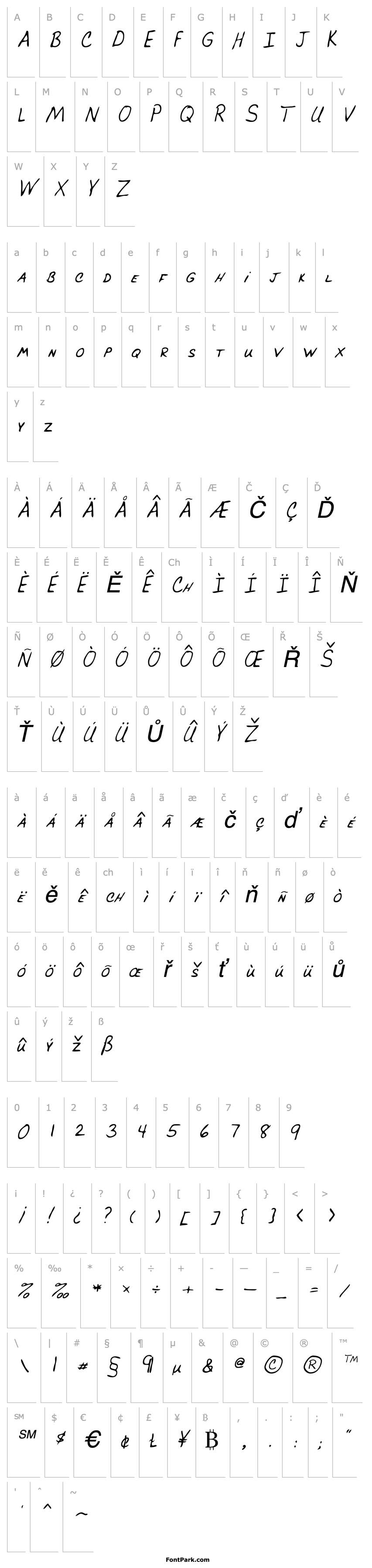 Overview BrucesHand Italic