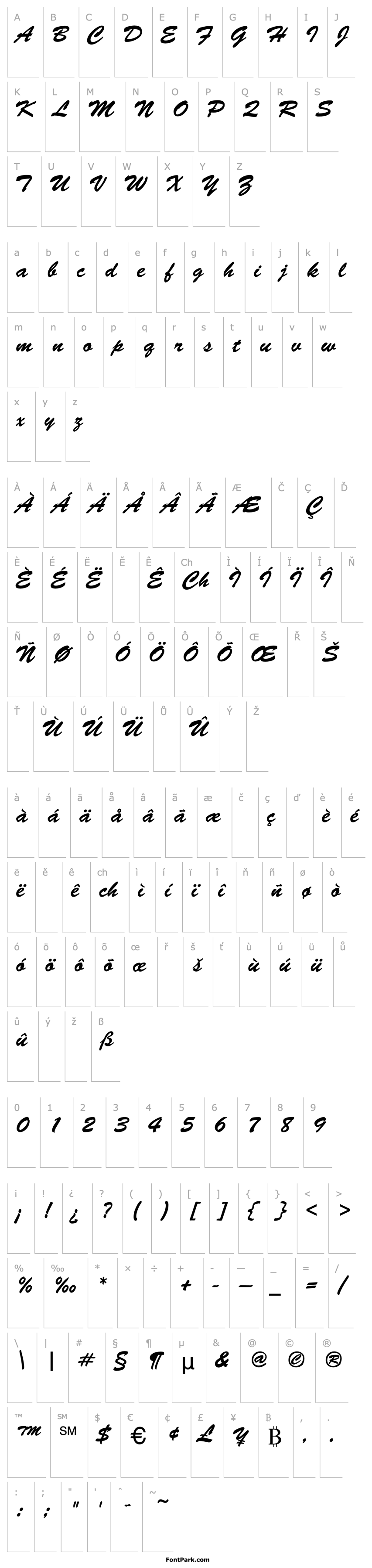 Overview BrushScript-Normal-Italic