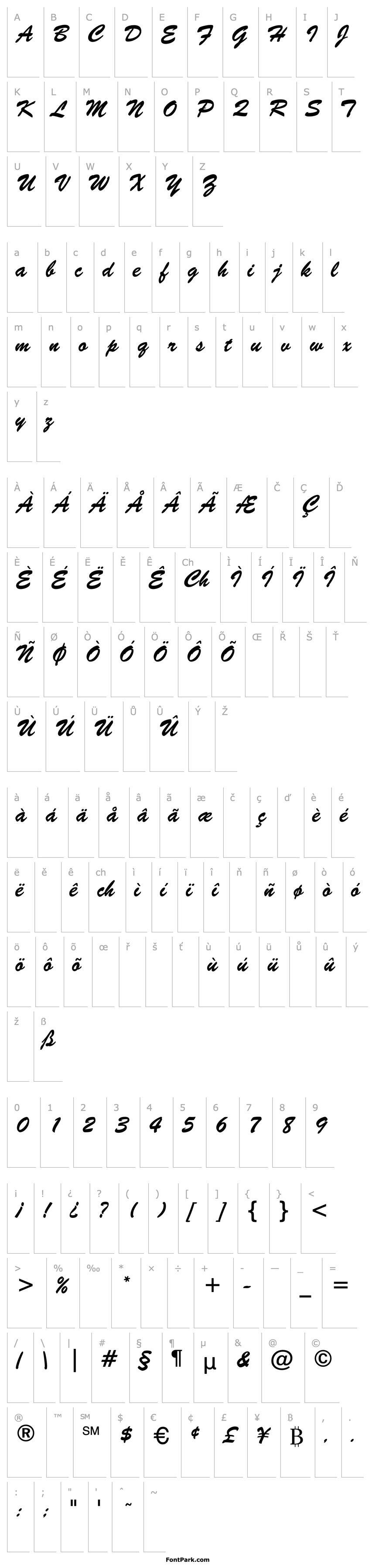 Overview BrushScriptBT-Regular