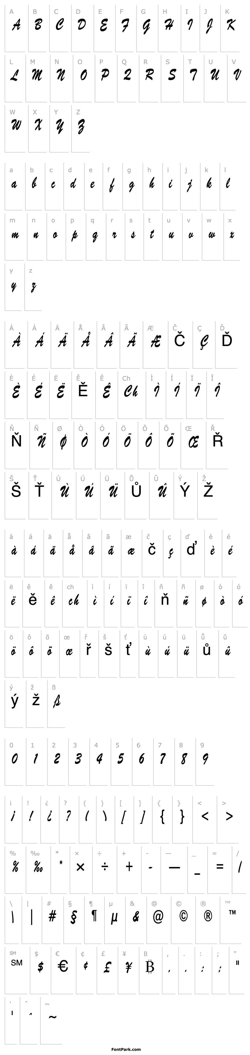 Přehled BrushScriptSWCondensed