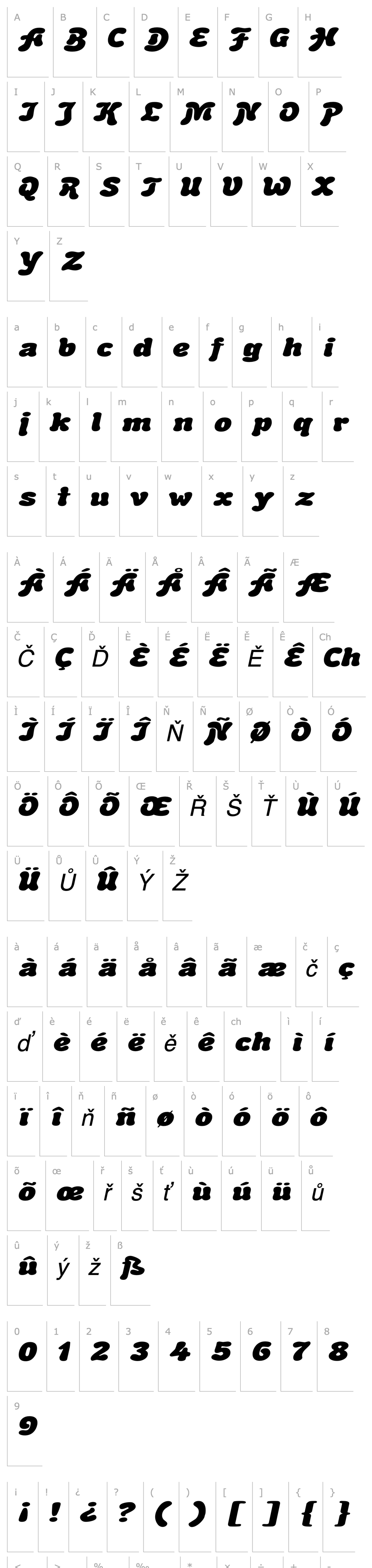 Přehled BubbleSoftExtended Italic