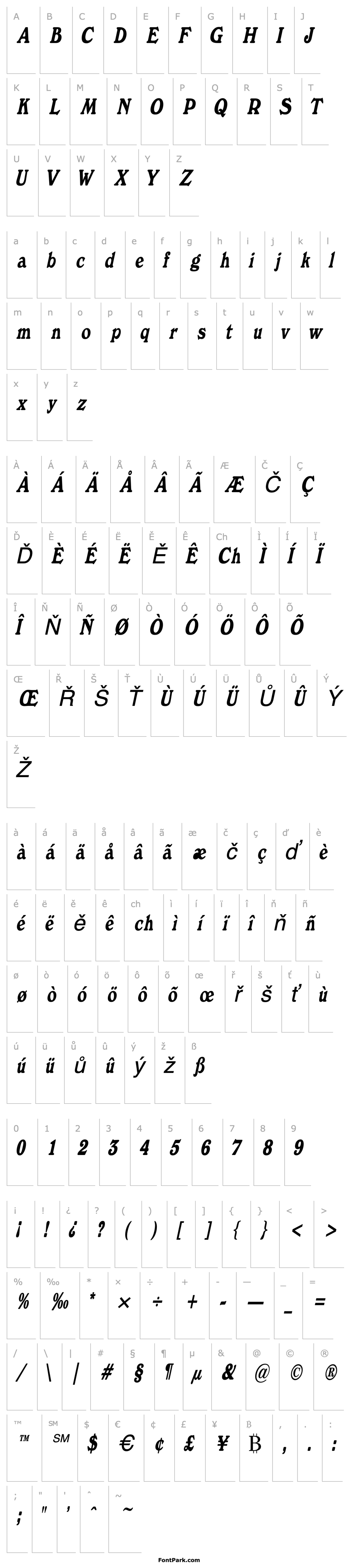 Přehled BuckinghamCondensed Italic