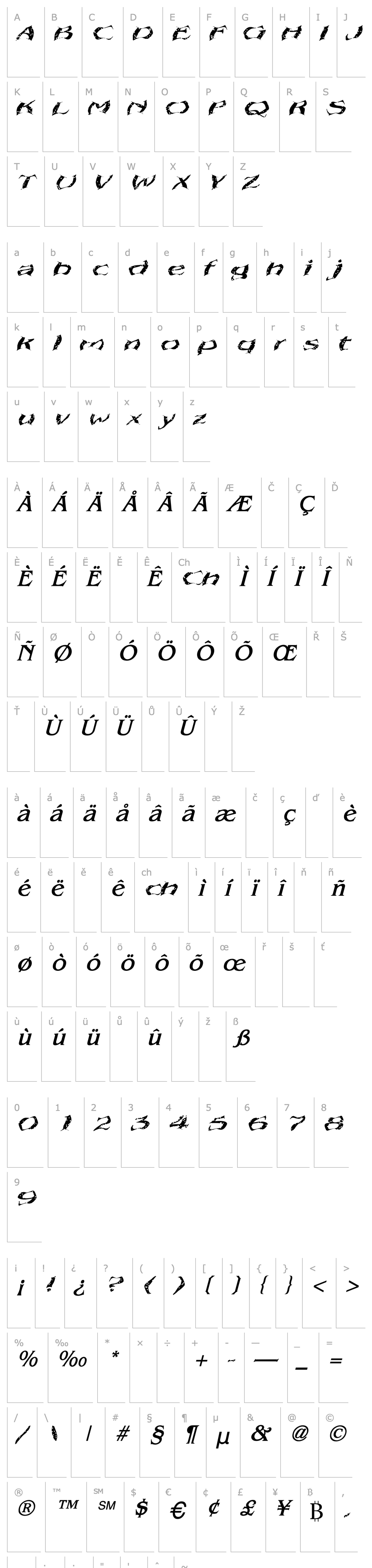 Přehled Bullet Holes Italic