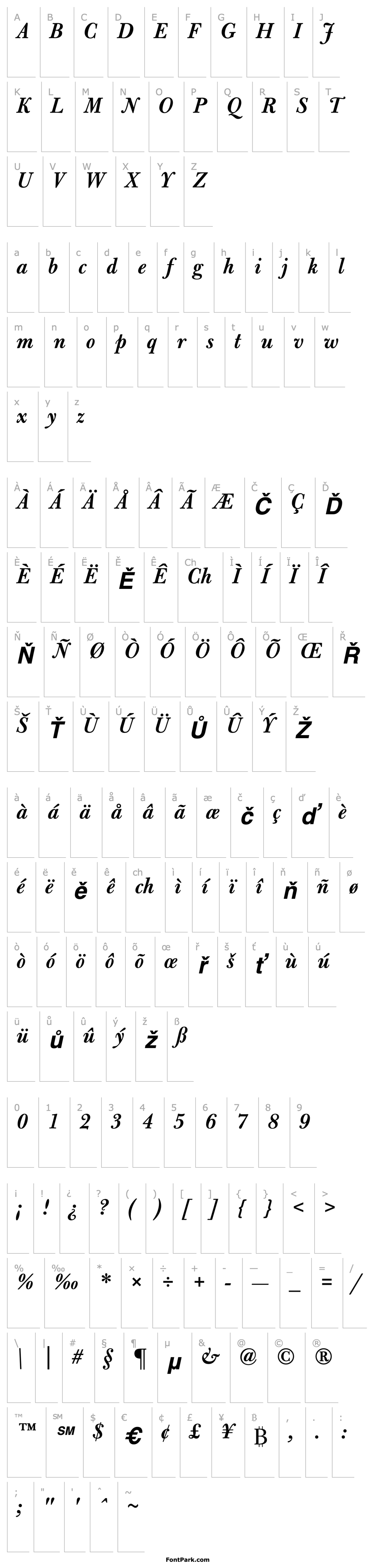 Přehled BulmerMT-SemiBold Italic