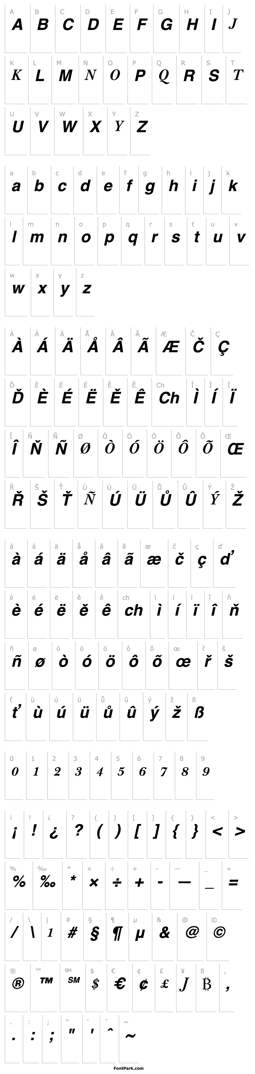 Overview BulmerMTAlt-SemiBold Italic