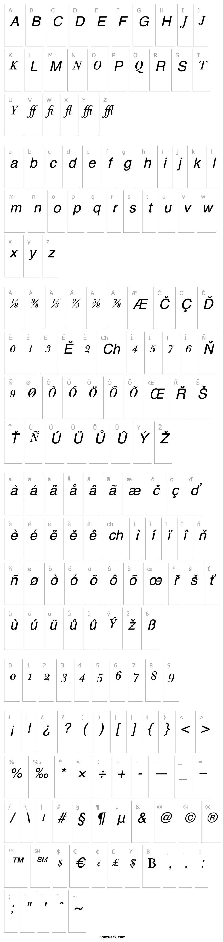 Overview BulmerMTDisplayAlt-Italic