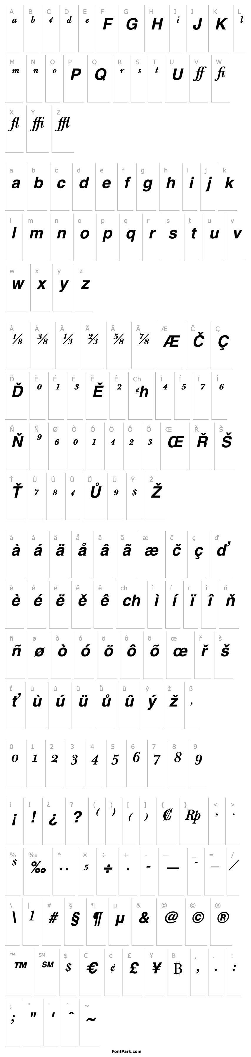 Overview BulmerMTExpert-SemiBold Italic