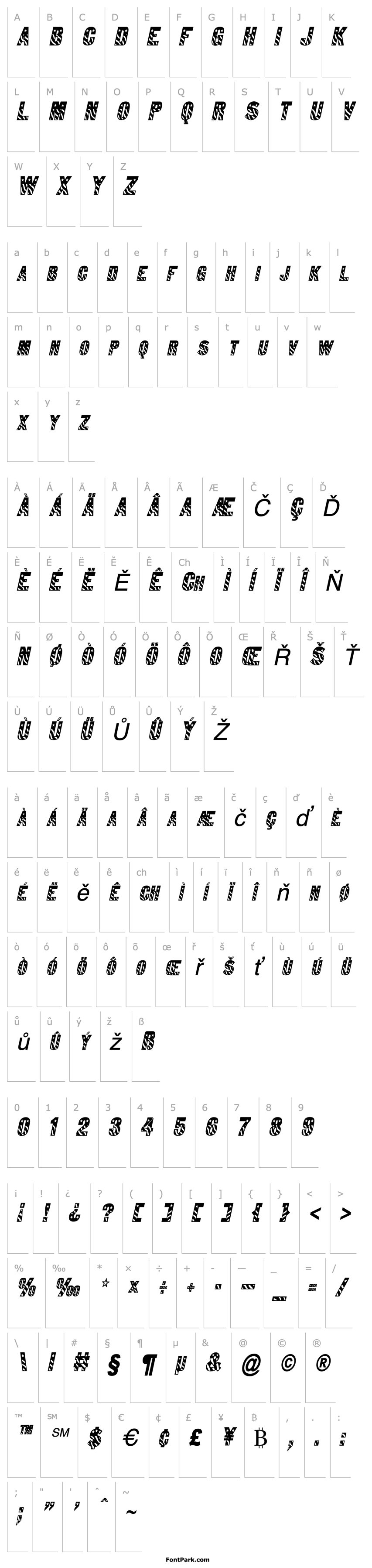 Přehled Bunting 1-Condensed Italic