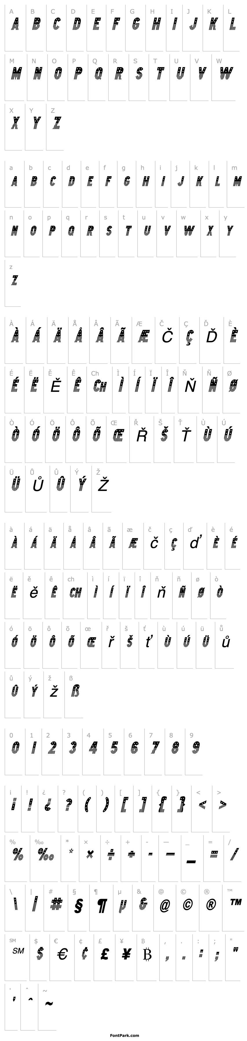 Přehled Bunting 2-Condensed Italic