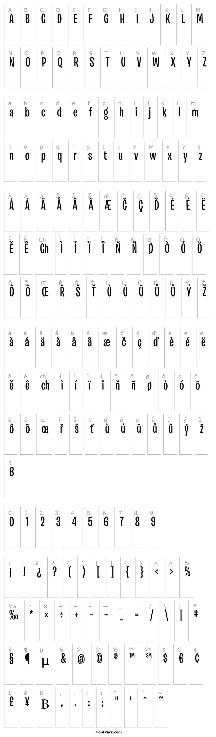 Přehled BurbankBigCondensed-Medium