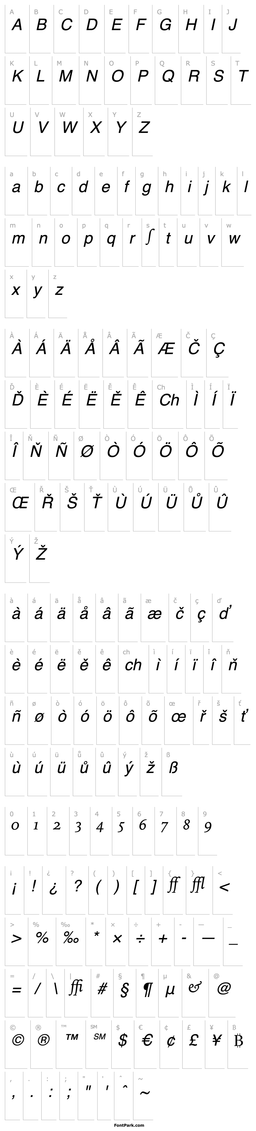 Přehled IowanOldStyleBT-ItalicAlternate