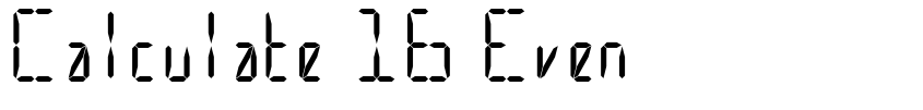Preview Calculate 16 Even
