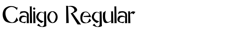 Font Caligo Regular by Unknown