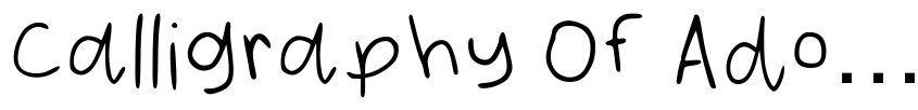 Font Calligraphy Of Adonai Regular by Unknown