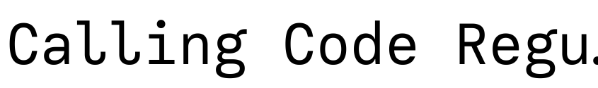 Preview Calling Code Regular
