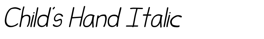 Preview Child's Hand Italic