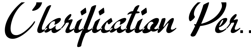 Font Clarification Personal Use  by Billy Argel