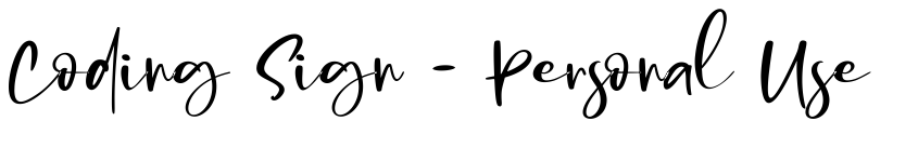 Preview Coding Sign - Personal Use