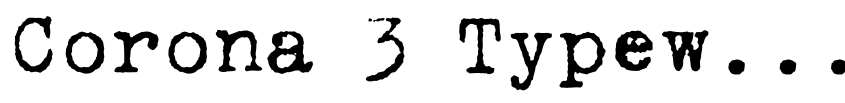 Preview Corona 3 Typewriter