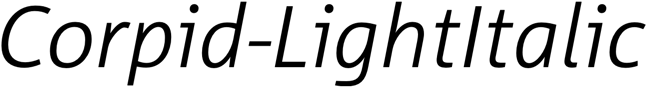 Preview Corpid-LightItalic