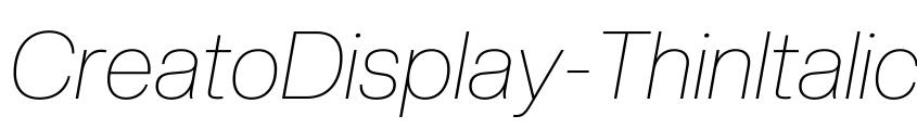 Preview CreatoDisplay-ThinItalic