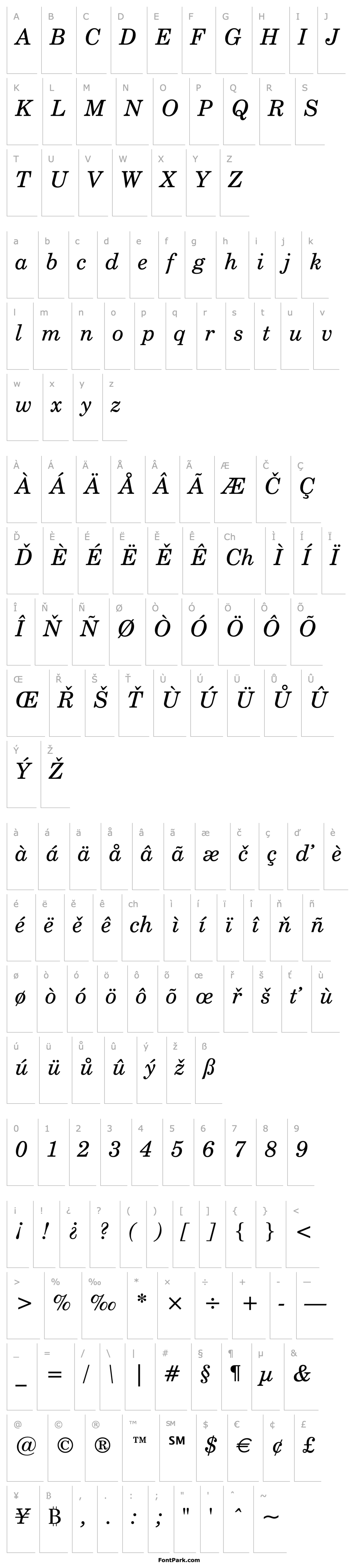 Overview Century Schoolbook Italic Win95BT