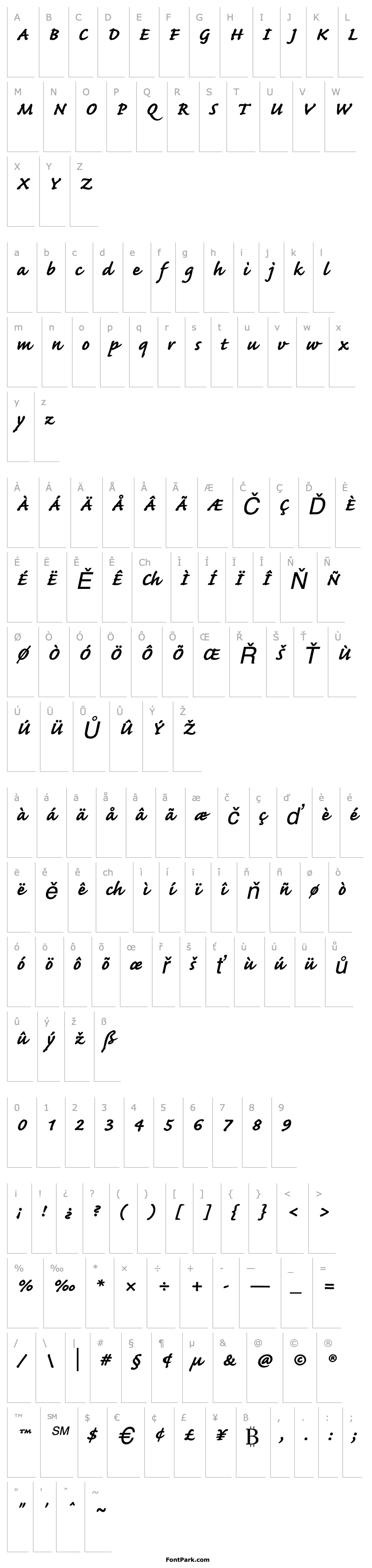 Přehled CaflischScript Bold