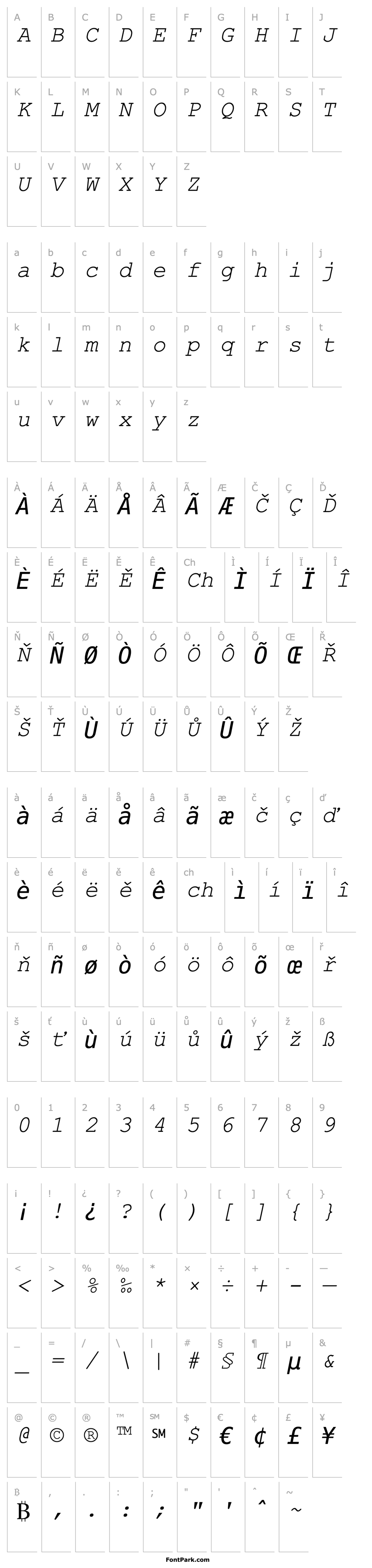 Overview Courier New CE Italic