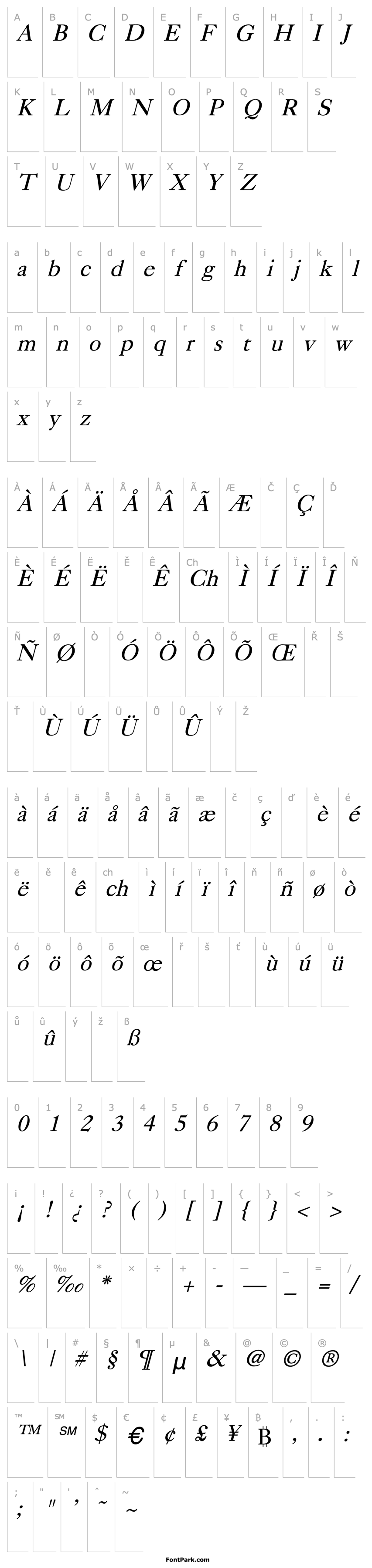 Overview Caslon Italic