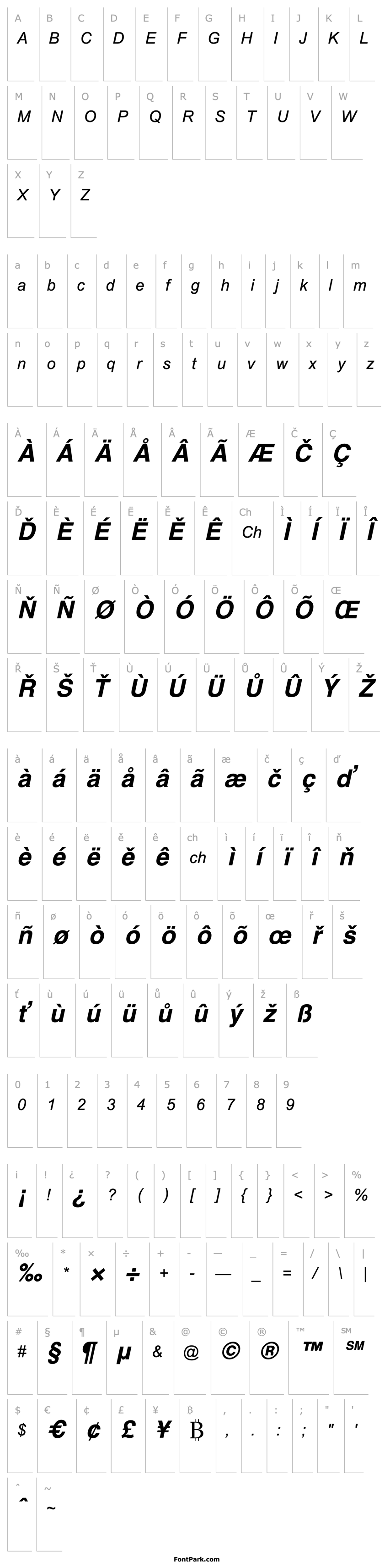 Overview CordiaUPC  Bold Italic