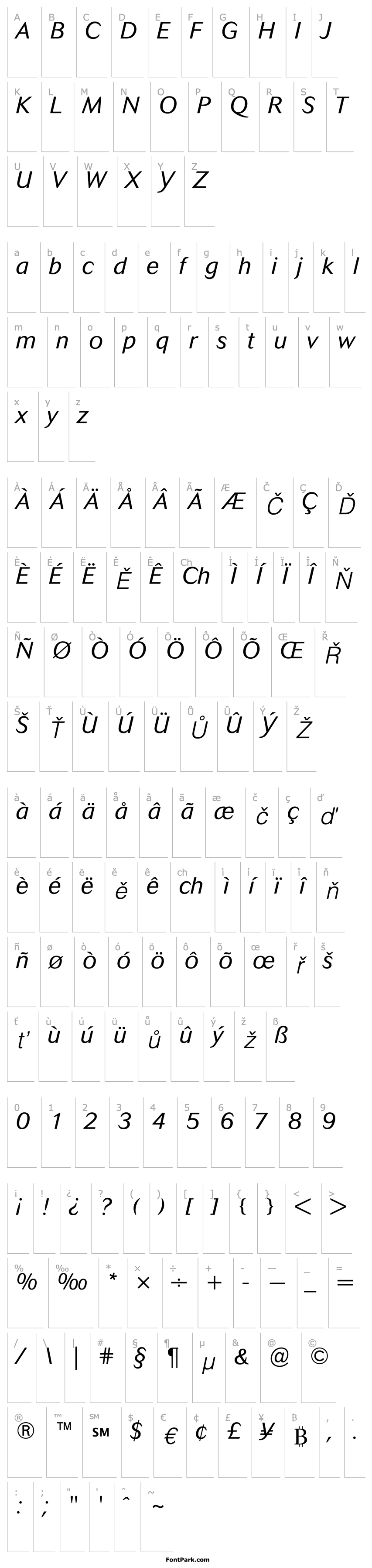 Overview Cosmos-Light Italic