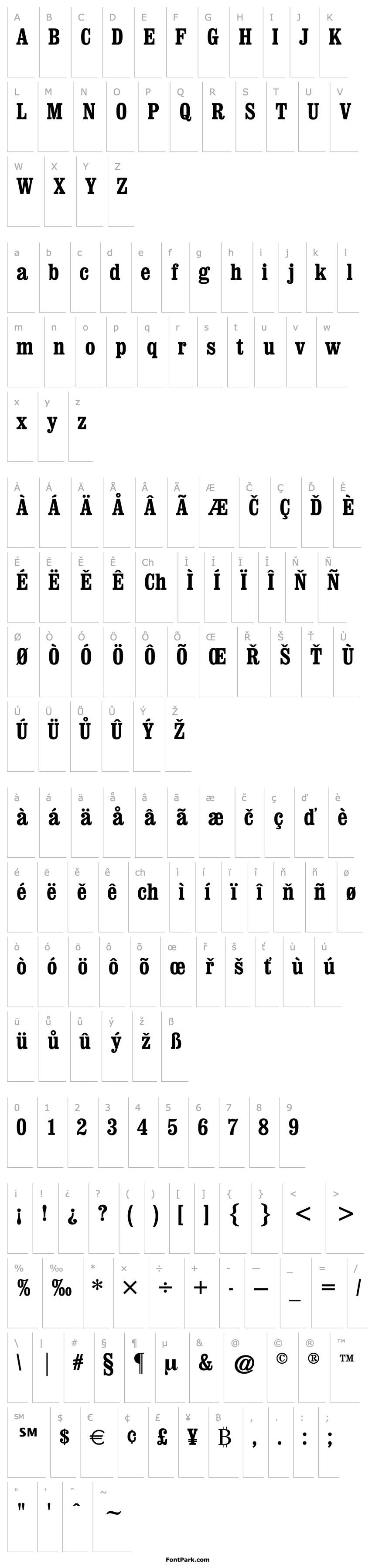 Overview Clarendon Condensed Bold