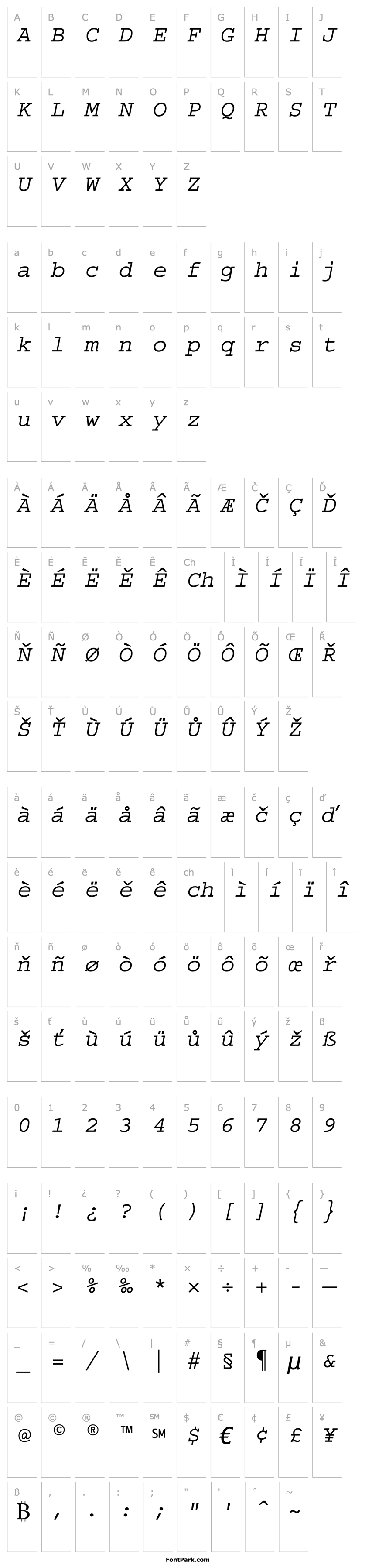 Overview Courier Italic