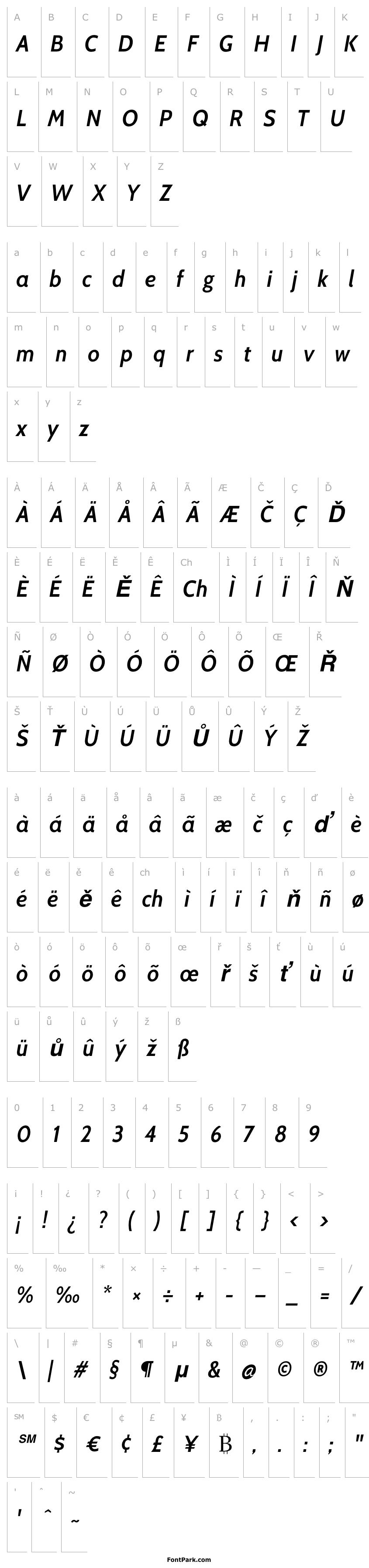 Přehled Cabin SemiBold Italic