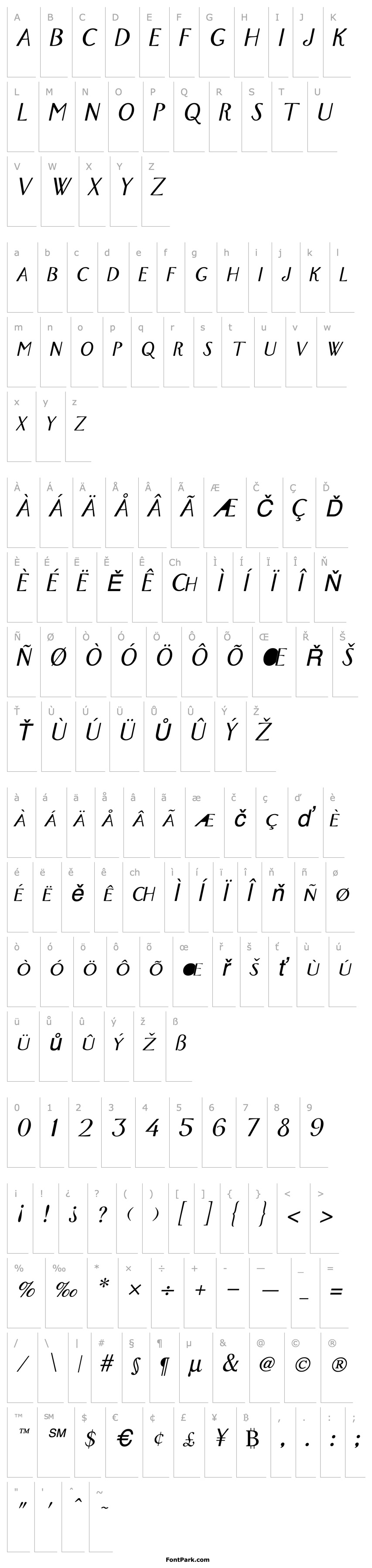 Přehled CadizSCapsSSK Italic