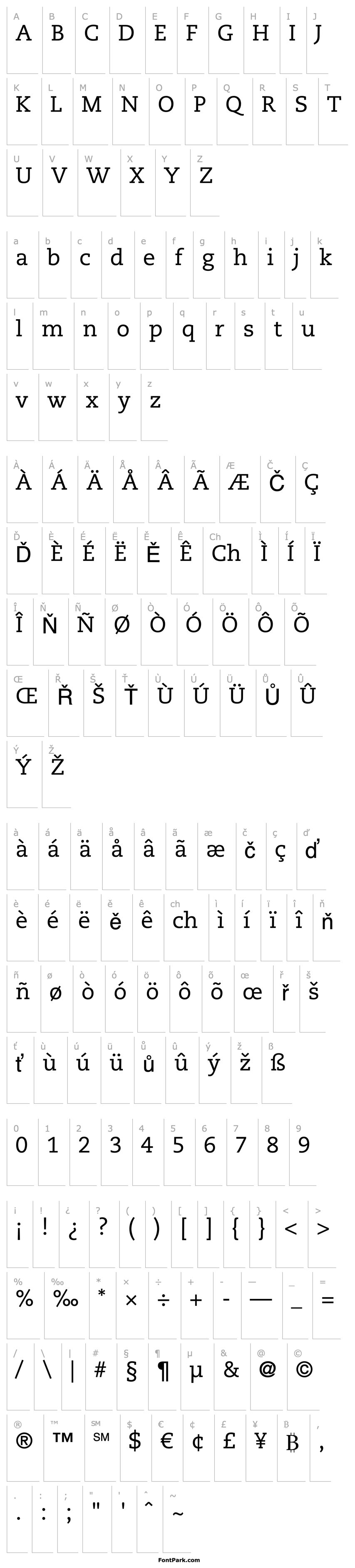 Přehled CaeciliaLTStd-Roman