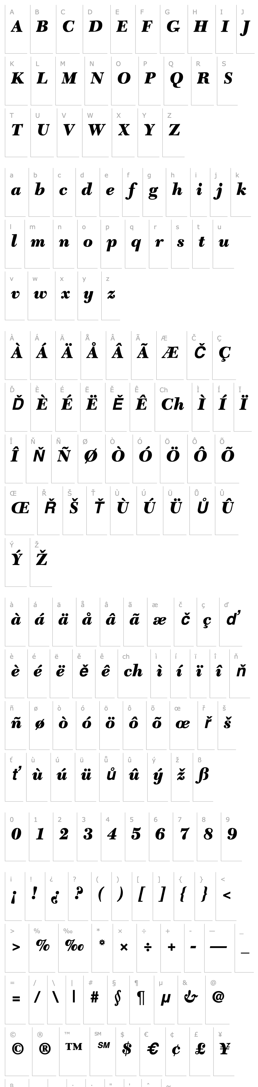 Overview CalendarNovaBlack-RegularItalic