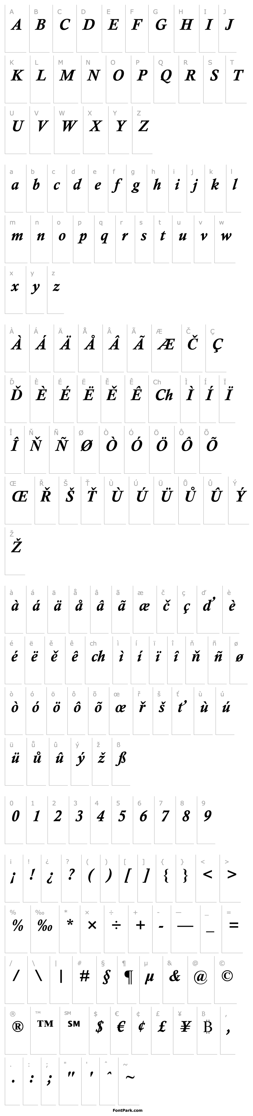 Overview Calisto MT Bold Italic