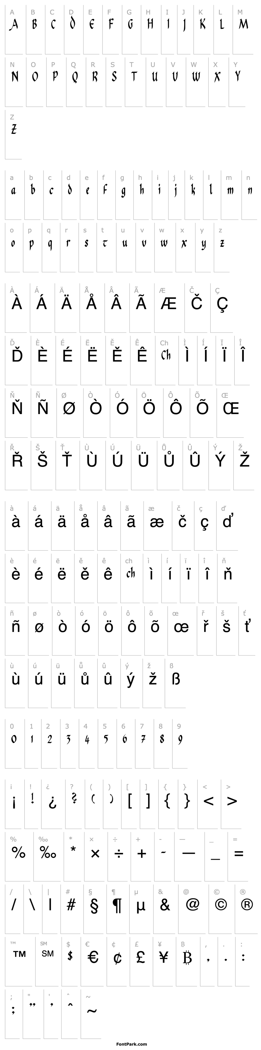 Overview CallifontsB11PostScript