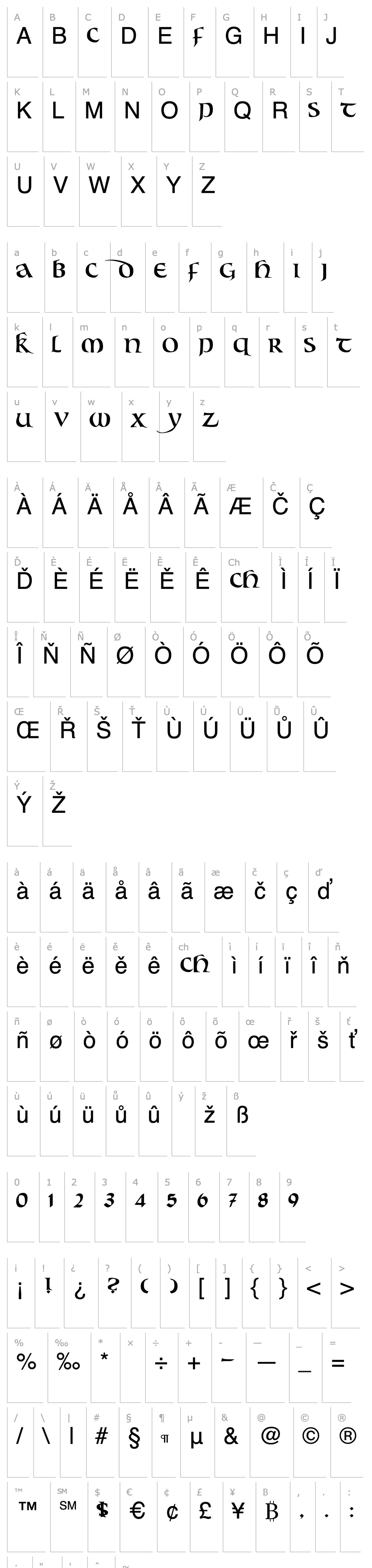 Overview CallifontsF60TrueType Regular